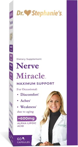 Suplemento Nerve Miracle de máxima fuerza | Apoyo para la salud nerviosa | Piernas, pies, manos, dedos de los pies | Mega dosis de ácido alfa