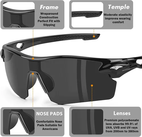 Miniatura 4 de Paquete de 6 lentes de seguridad, ANSI Z87.1+gafas protectoras UV, resistentes a los impactos y antiarañazos, para hombres y mujeres