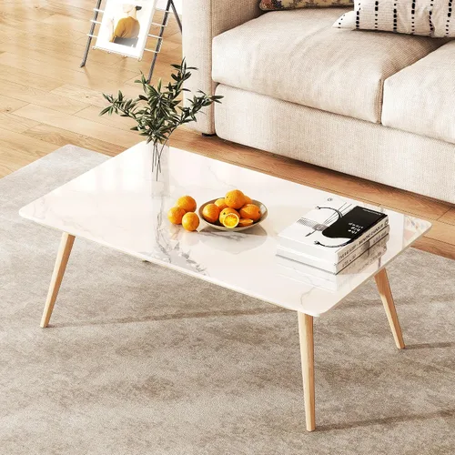 Miniatura 2 de Square Table Top, 19.6” White Sintered Stone Tabletop, DIY Replacement & Cover Marble Desktop, Scratch & Wear Resistant, Suitable for Indoor &