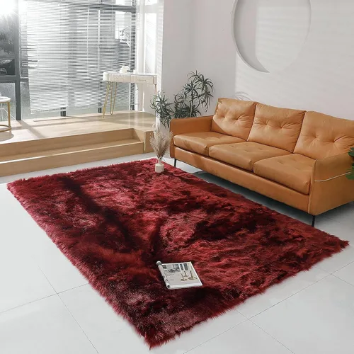 Miniatura 45 de linmopm Alfombra de piel sintética de pelo lanudo esponjoso negro de 2x6 pies para dormitorio, cabecera de la cama, suelo, sala de estar, cojín
