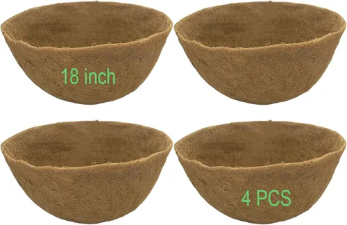 Miniatura 22 de 1 pieza de 20 pulgadas Forros de coco para macetas, forros de repuesto redondos de fibra de coco en forma de canasta