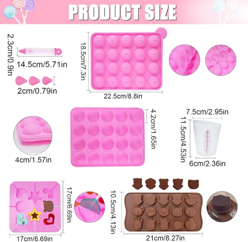 Miniatura 3 de Kit para hacer pasteles con 3 juegos de moldes de silicona, soporte de exhibición de 3 niveles, puntas de tuberías, magdalenas, instrucciones
