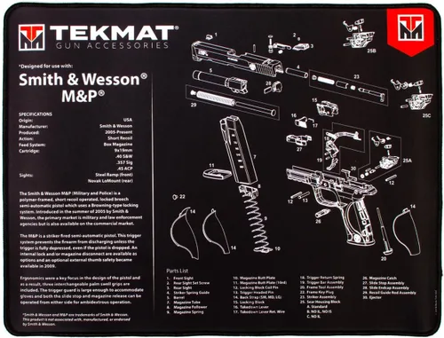 TekMat Ultra - Alfombrilla para pistola de 20 x 15 pulgadas, tapete de limpieza y mantenimiento de pistolas con base de goma antideslizante y