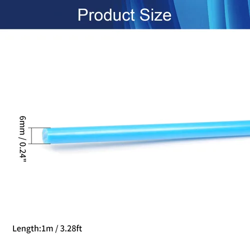 Miniatura 2 de Aicosineg Varilla redonda de plástico de polioximetileno barras de ingeniería sólido POM Stick azul 0.24 x 39.37 pulgadas (D x L) 3 piezas