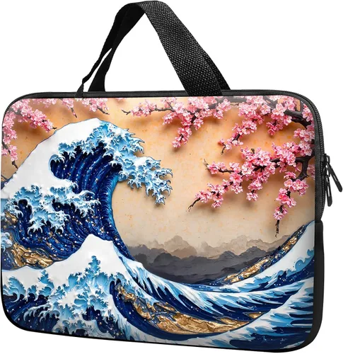 Miniatura 19 de Funda para laptop con asa de 17 pulgadas, impermeable, diseño de leopardo, compatible con MacBook Air, Pro, HP, Dell, Lenovo, ASUS