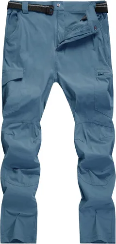 Miniatura 2 de WENRONSTA Pantalones cargo de senderismo para hombre, secado rápido, ligeros, impermeables, 6 bolsillos, para exteriores, pesca, montaña