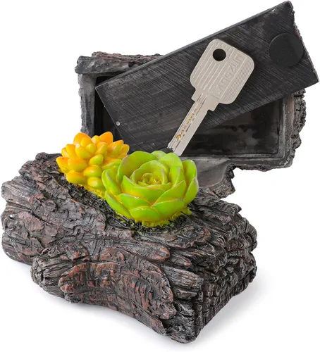 Miniatura 8 de BARGIFTS - Ocultador de llaves en roca falsa, seguro para jardín o patio al aire libre, tamaño grande, piedra falsa oculta - Se ve como roca