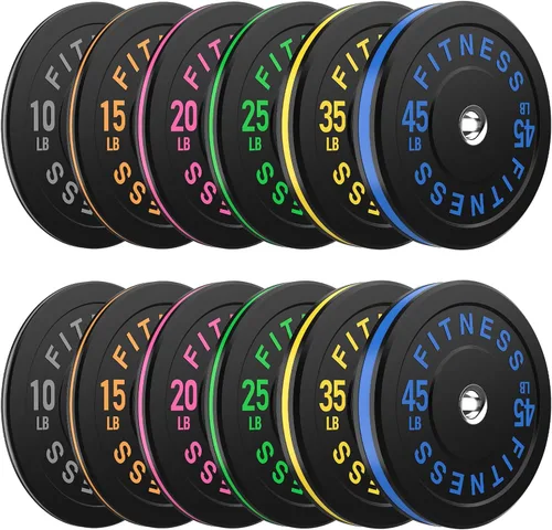 Miniatura 22 de HANDBODE Juego de discos de peso de 2 pulgadas de alto rebote, juego de discos olímpicos de 45/100/160/190/260/300 libras, juego de discos