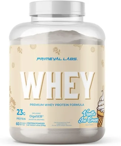 Miniatura 14 de Primeval Labs Pure Whey Protein Concentrate Crecimiento muscular y recuperación Fórmula fácil de mezclar Horchata 20 porciones