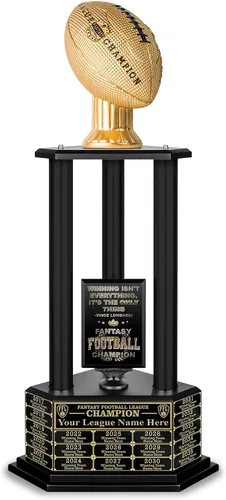 Miniatura 26 de TrophySmack Fantasy Football Trophy, 19-Year Perpetual Winner Award – Customizable Championship Award with Plaque and Winner Engravings