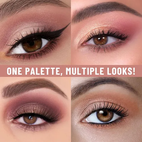 Miniatura 3 de UCANBE Paleta de maquillaje de sombras de ojos de 12 colores, sombras de ojos mate brillantes neutras en tonos nude con kit de brochas de doble 03