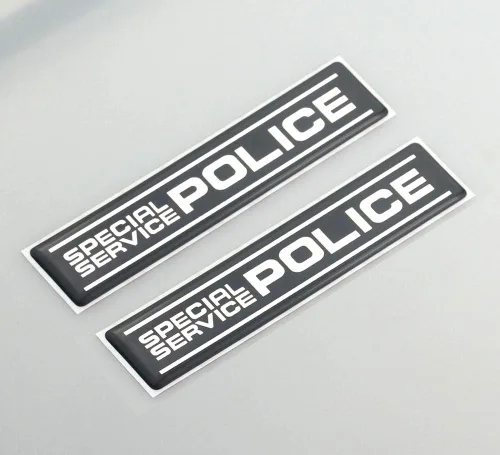 2 calcomanías de servicio especial para interceptor de policía, sedán, tronco, placa de identificación 3D, repuesto para explorador, Tauro, corona,