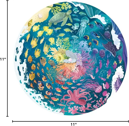 Miniatura 6 de Ravensburger Circle of Colors: Ocean - Rompecabezas redondo de 500 piezas Actividad atractiva para niños y adultos Calidad premium Prácticas