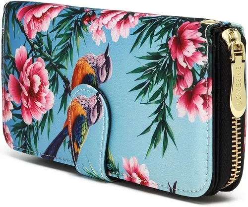Miniatura 155 de Cartera de mano para mujer, estilo bohemio, con RFID, elegante, espaciosa con correa para viajes, capacidad para tarjetas, teléfono, dinero