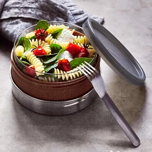 Miniatura 6 de BLACK + BLUM Recipiente de vidrio para almuerzo, a prueba de fugas, apto para horno, contenedor de alimentos, almendra, 25 onzas líquidas / 25.4 fl