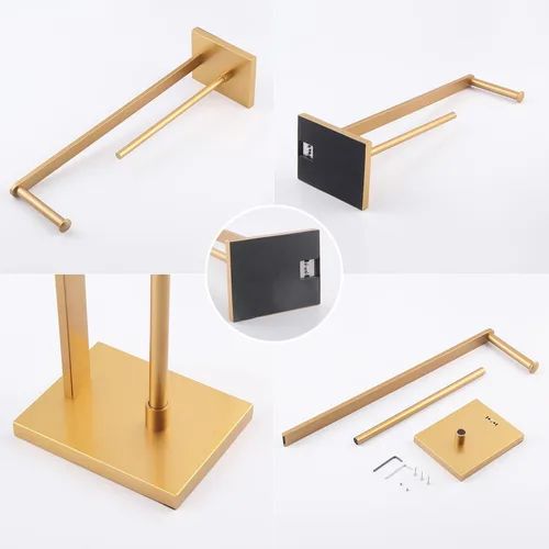 Miniatura 7 de GERZWY Titular de papel higiénico dorado con reserva SUS 304 Soporte de acero inoxidable Soporte de toalla de papel moderno DZY022-BE