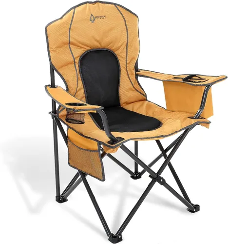 Miniatura 12 de Arrowhead Outdoor Silla cuádruple plegable portátil para acampar con enfriador de 4 latas, portavasos, bolsa de transporte resistente con correa