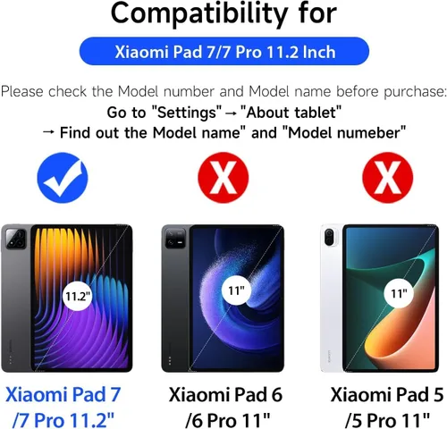Miniatura 2 de ALILANG Funda para Xiaomi Pad 7/Pad 7 Pro de 11.2 pulgadas 2024 con soporte para bolígrafo y múltiples ángulos de visión, funda de piel sintética