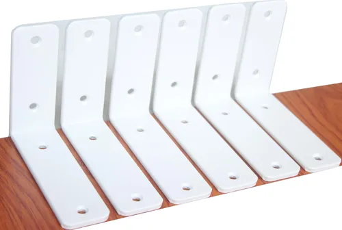 Miniatura 28 de Paquete de 12 soportes de estante en L de 8 pulgadas de largo x 6 pulgadas de alto x 1.5 pulgadas de ancho, 5 mm de grosor, soporte de estante en L