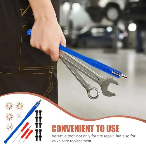 Miniatura 3 de 47pcs Tire Valve Stem Installer Valve Core Remover Tool Set for Car Motorcycle and Bicycle Tire Repair Maintenance