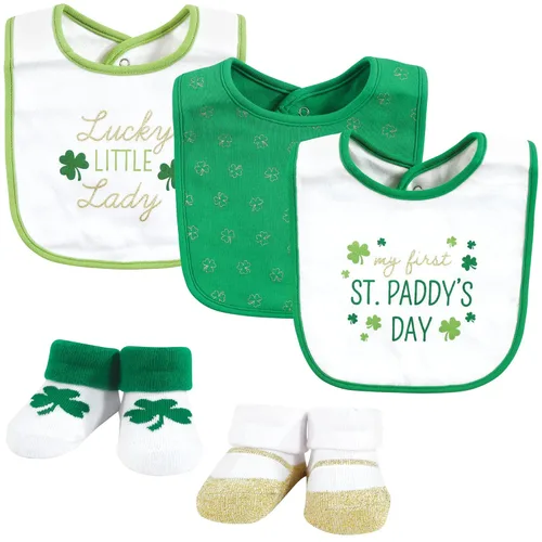 Miniatura 16 de Hudson Baby Conjunto de babero y calcetines unisex de algodón para bebé, Tamaño único Chica Calabaza