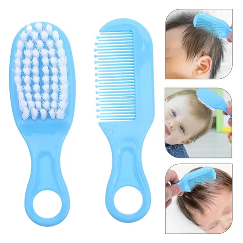 Miniatura 7 de EXCEART Juego de cepillo y peine para el pelo del bebé, cepillo de masaje para el cuero cabelludo para recién nacidos y niños pequeños, 1 juego