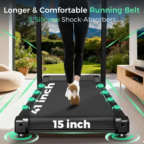 Miniatura 5 de Foldable Treadmills for Home, 3.0HP Walking pad Treadmill with Handle Bar, Portable Electric Treadmill with Handles, 12 Preset Programs, LED Display
