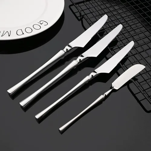 Miniatura 4 de JASHII Cuchillo de mantequilla de acero inoxidable 304, juego de 4, esparcidor de mantequilla, para untar, queso y condimentos, pulido con espejo, 4