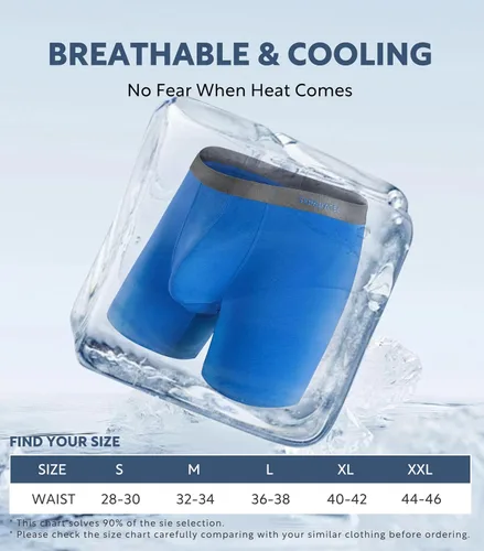 Miniatura 6 de Separatec Calzoncillos tipo bóxer para hombre con bolsa de bola, transpirable, rayón refrescante, hecho de ropa interior de bambú, paquete de 3 o 6