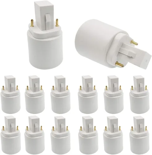 Miniatura 9 de Adaptador G24d a E26/E27 (no GY24d) Adaptador de enchufe CFL de 2 pines de 0.858 in G24 a E26/E27, convertidor de base de lámpara GX24d a E26/E27