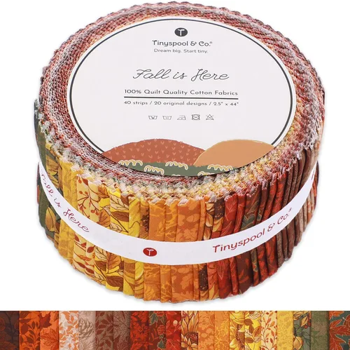 Miniatura 12 de Tinyspool & Co. Tiras de tela de rollo de gelatina para acolchar, manualidades y costura, paquete surtido de 40 tiras, algodón suave para manta
