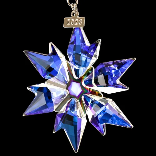 Adorno de árbol de Navidad de edición Maxistal 2024, copo de nieve de cristal con estrella, adorno para árbol de Navidad, decoración para el hogar,