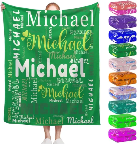 Miniatura 31 de Manta personalizada con nombre para niños, niñas, niños, adultos, hombres y mujeres, mantas personalizadas con nombre, regalos personalizados