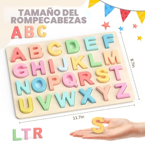 Miniatura 2 de Zeoddler - Rompecabezas del alfabeto, rompecabezas de formas ABC para niños, juguetes educativos para niños pequeños, actividades de aprendizaje