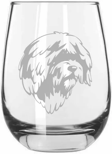 Miniatura 46 de Sakhalin Husky Dog - Copa de vino grabada personalizada de 15.25 onzas sin tallo