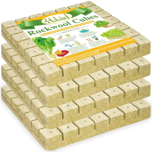 Miniatura 13 de Cubos de lana de roca de 5 cm de Halatool para jardín, cubos de lana de roca para hidroponía, cubos de plantación de lana de roca para cultivo sin 2