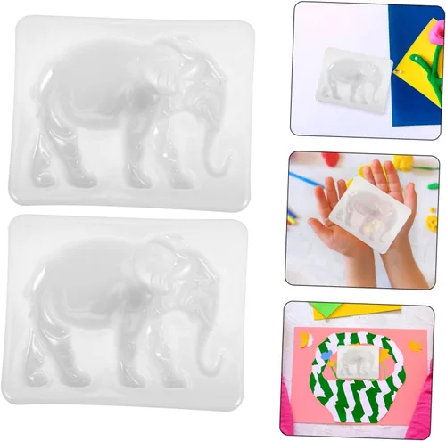 Miniatura 5 de Didiseaon Molde de elefante divertido Molde de silicona de pegamento de cristal DIY Material de silicona de forma redonda