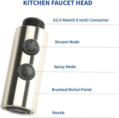 Miniatura 3 de Cabezal rociador de grifo de fregadero de cocina, accesorio rociador de 2 funciones para grifo, pieza de repuesto de cabezal de grifo extraíble