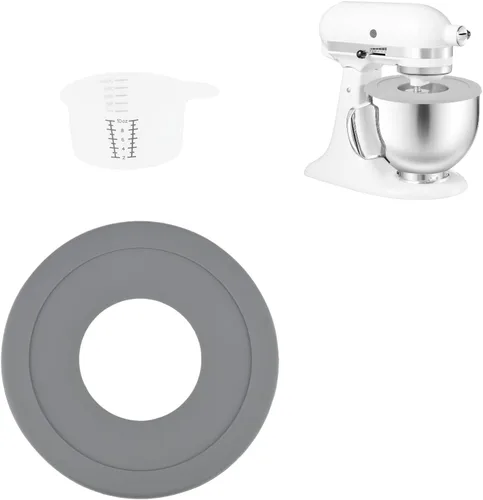 Cubiertas de tazón de mezclador, tapas protectoras contra salpicaduras para mezclador de pie con cabeza inclinable KitchenAid de 4.5-5Qt, gris, (1