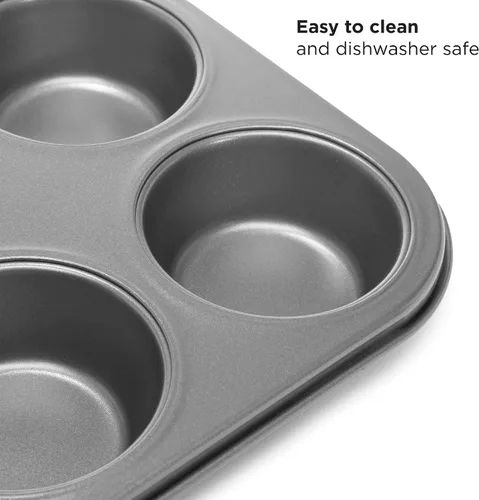 Miniatura 7 de Ecolution Juego de utensilios antiadherentes para horno tostador de 4 piezas, acero al carbono, fácil de limpiar y perfecto para porciones Gris