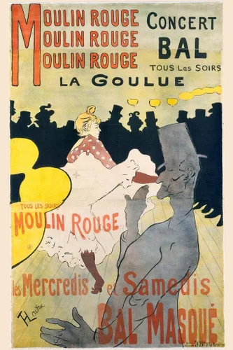 Póster de Moulin Rouge Toulouse Lautrec Prints Dance Paris Vintage Nouveau francés Cool Wall Art Poster 24x36