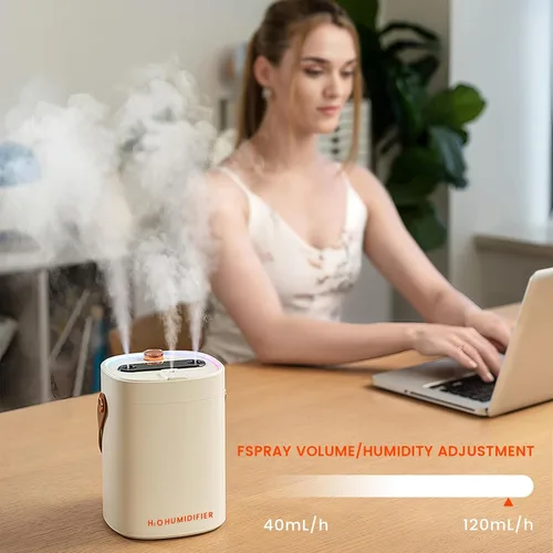 Miniatura 5 de Humidificador de 2L para dormitorio, humidificadores portátiles de niebla fría, ultra silencioso, 20 dB, humidificador de aire de llenado superior
