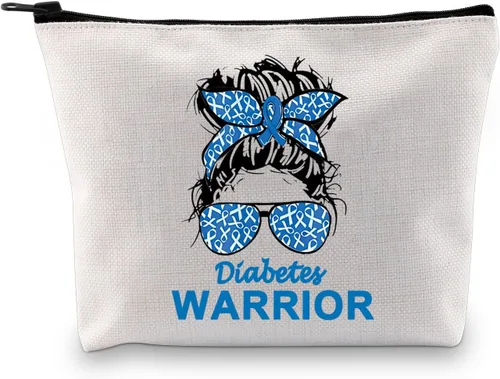 XYANFA Regalo diabético Diabetes Guerrero Regalo Diabetes Conciencia Regalo Bolsa de Maquillaje Médico Diabético Bolsa de Maquillaje Bolsa de