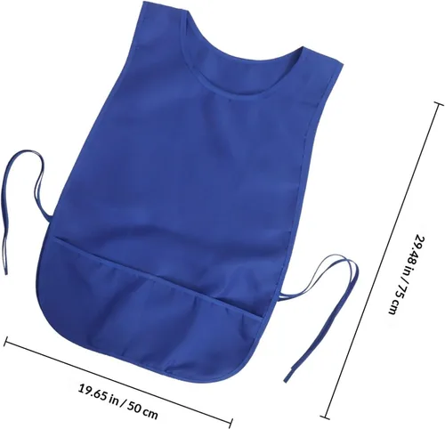 Miniatura 2 de COLLBATH Waterproof Polyester Apron with Adjustable Ties and Pockets Grease-proof Kitchen Vest Apron for Cooking Baking Restaurant Use