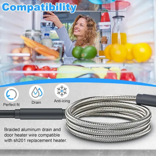 Miniatura 3 de Punta de calentador de drenaje 7/16 de diámetro, 115 V, 15 W, 25 pulgadas de largo, alambre calentador para refrigerador con 50 bridas