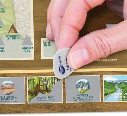 Miniatura 2 de Map Your Travels National Park Travel Quest - Póster de mapa para rascar Incluye herramienta para rascar (16 x 28 pulgadas) ACTUALIZADO OTOÑO 2024