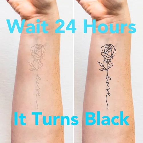 Miniatura 7 de Tattoo Tech, tatuajes temporales de larga duración, duran 1-2 semanas, impermeable, tatuaje semipermanente, aspecto realista, sin adhesivo, sin