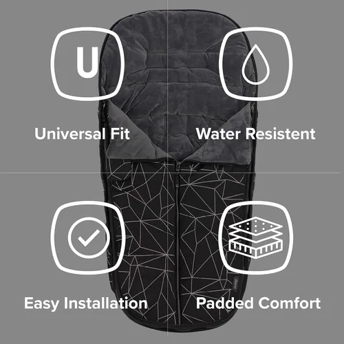 Miniatura 9 de Diono Saco de lujo para cochecito para todo tipo de clima, ajuste universal de bebé a niño pequeño con acolchado acogedor súper suave, resistente a