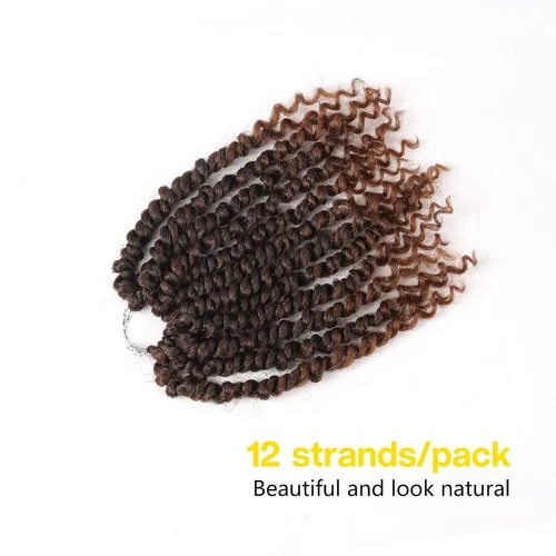 Miniatura 5 de Cabello Passion Twist – 8 pulgadas Passion Twist Crochet Hair para mujer, 8 paquetes de cabello rizado pretrenzado Passion Twists extensiones de T30.