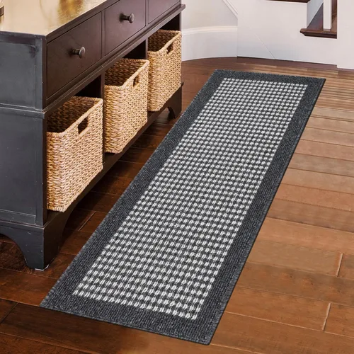 Miniatura 26 de Ileading Alfombra de pasillo de lavandería de 2 x 6 pies, antideslizante, con parte trasera de goma, lavable a máquina, alfombra gris
